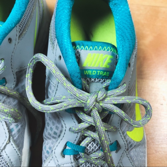 Nike Gray & Teal Wild Trail Running Sneaker Athletic Shoe Womens Size 6.5 - Picture 6 of 8